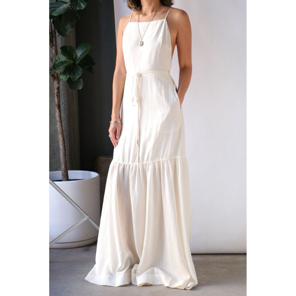 $445 Jonathan Simkhai Strappy Maxi Coverup Sleeveless Dress Dress Size Small